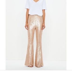 Sequin flare pants–missguided
